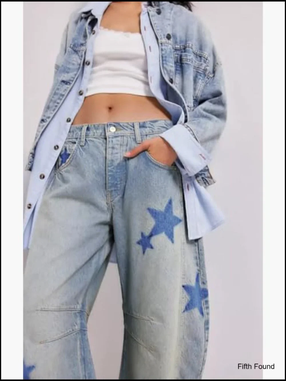 Wide Leg Barrel Jeans Distressed Vintage Boyfriend Fit Mid Rise Cotton Blend - Picture 4 of 7